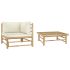 Set mobilier de grădină, 2 piese, perne gri închis, bambus GartenMobel Dekor