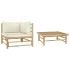 Set mobilier de grădină, 2 piese, perne gri închis, bambus GartenMobel Dekor