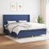 Pat box spring cu saltea, albastru, 200x200 cm, textil GartenMobel Dekor