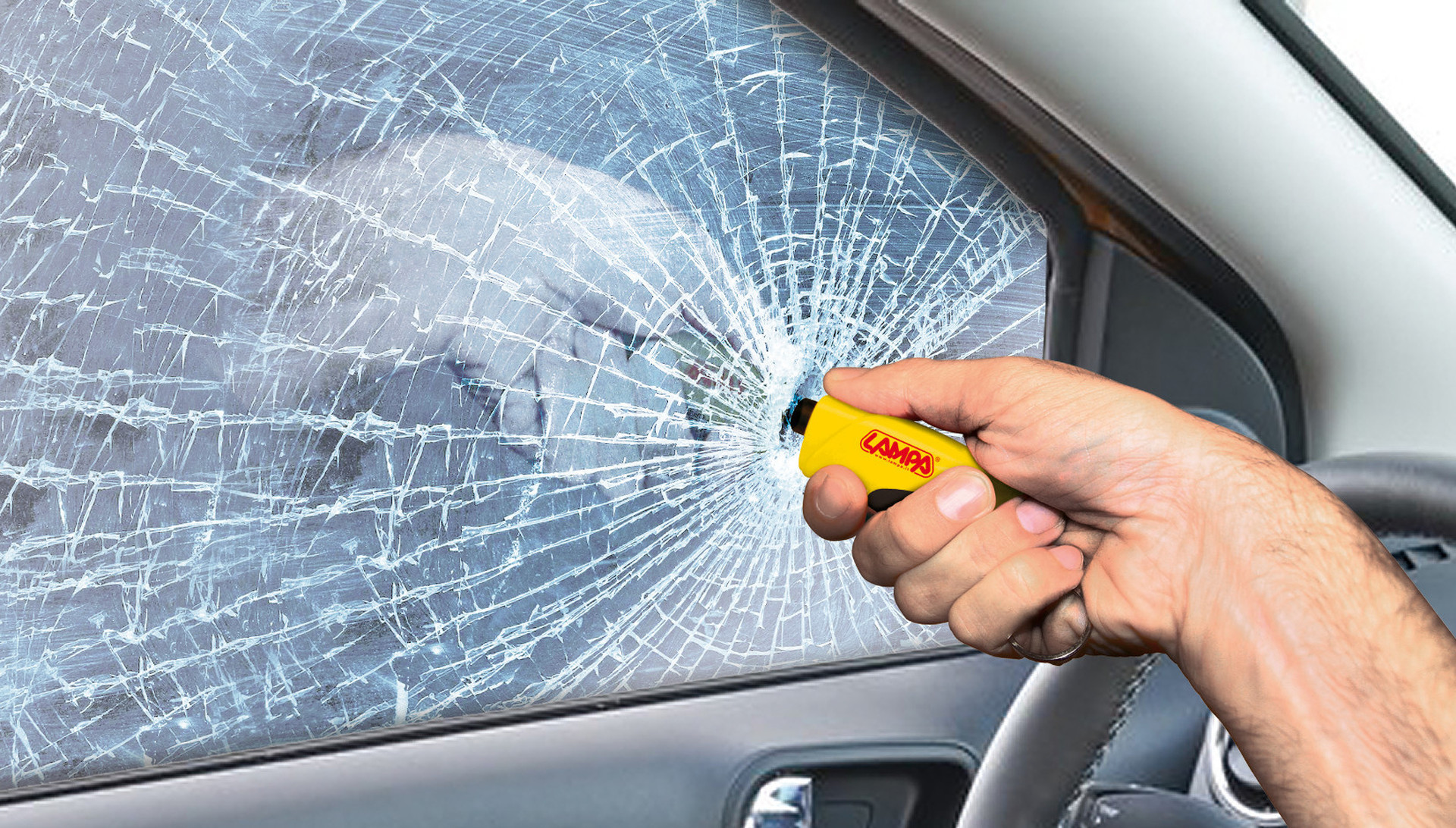 Ciocan de spart geamul auto tip breloc, în caz de accident Ciocan de spart geamul auto tip breloc, în caz de accident
